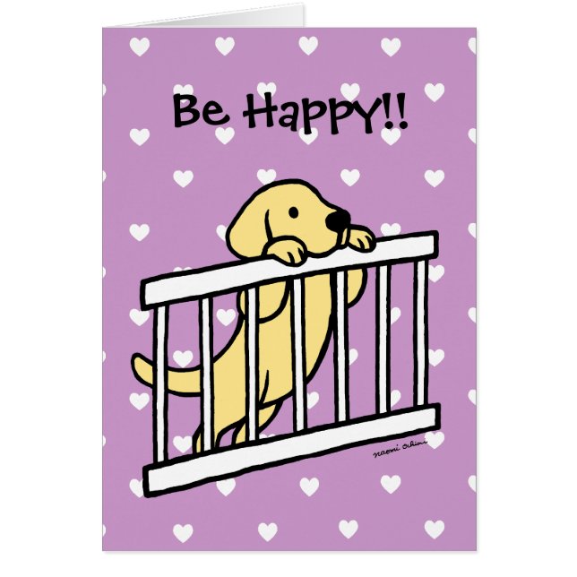 Corazones amarillos del dibujo animado del perrito (Frente)