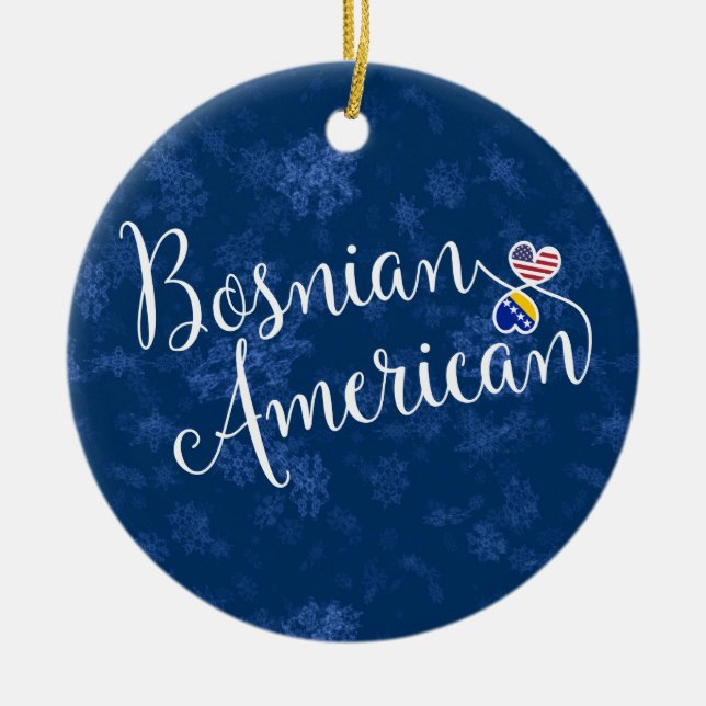 Corazones americanos bosnios, ornamento del árbol (Frente)