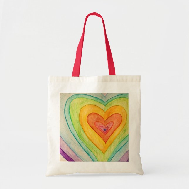 Corazones arcoiris Bolsas de tocador Inspiradoras (Frente)