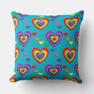 corazones arcoiris día de San Valentín almohada