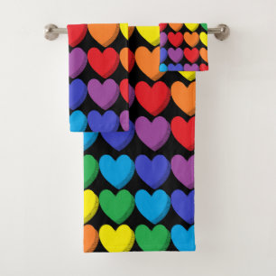 Corazones arcoiris sombreados negros