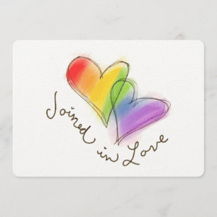 Corazones arcoiris unidos en la Invitación del amo