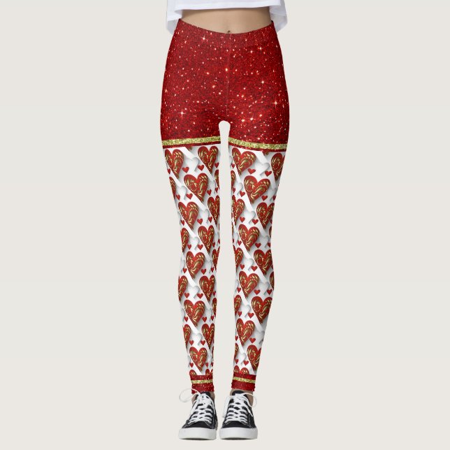Corazones Artísticos 2 Moda Leggings Pop (Anverso)