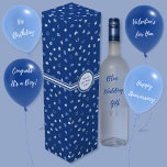 Corazones - Azul claro sobre la caja de vino azul<br><div class="desc">Corazones en diferentes tonos de azul claro sobre un fondo azul oscuro. Otras coloridas disponibles,  incluso sobre un fondo azul claro.</div>