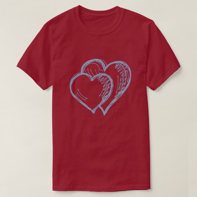 Corazones azules camiseta de San Valentín (Diseño del anverso)
