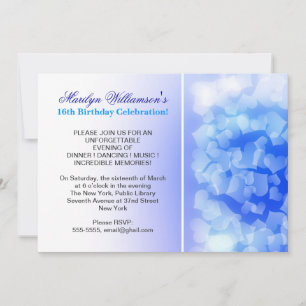 corazones azules modernos dulces 16 invitaciones d