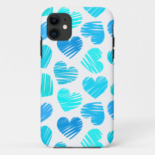 corazones azules y blancos Funda de iPhone 5