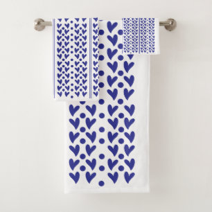 Corazones azules y rayas
