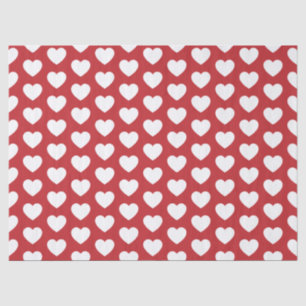 Corazones, blanco en papel rojo oscuro
