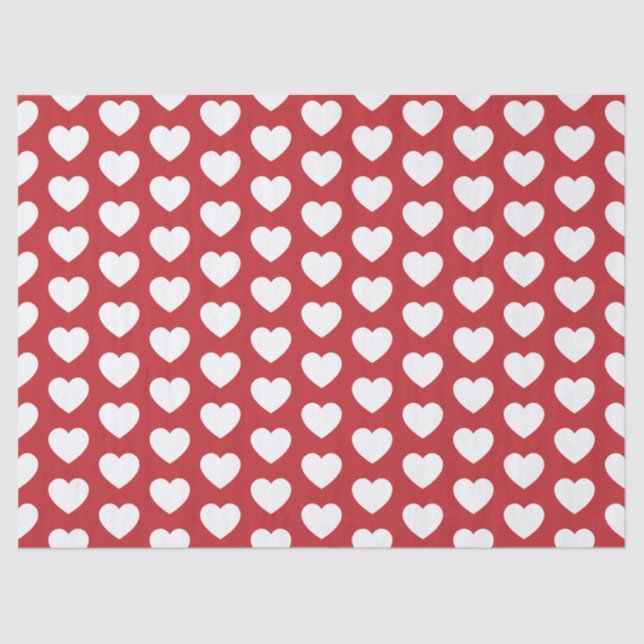 Corazones, blanco en papel rojo oscuro (Anverso)