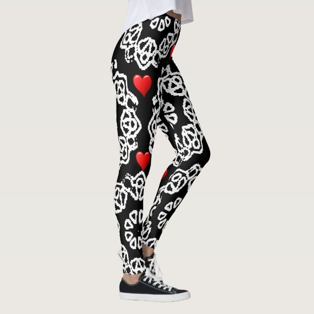 corazones blancos rojos leggins negros adolescente (Derecha)