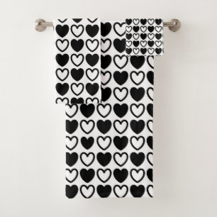 Corazones blancos y negros