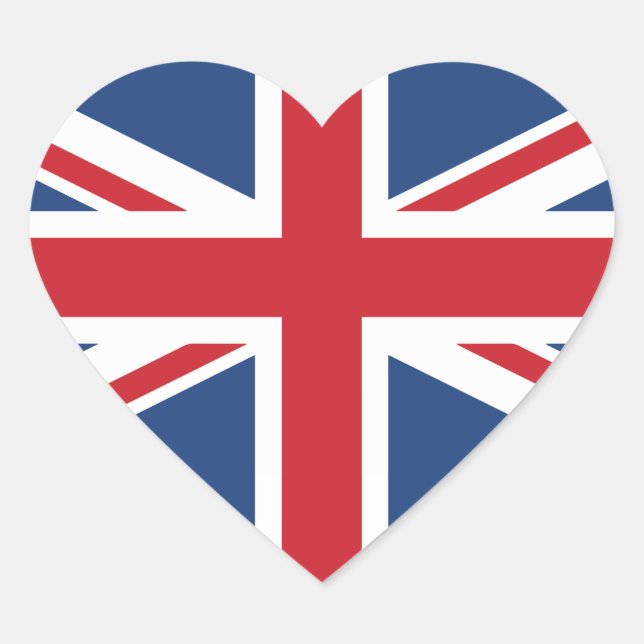 Corazones británicos - Pegatinas de Union Jack Hea (Anverso)