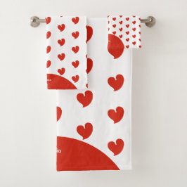 Corazones Cálidos - Texto Personalizado Rojo y Bla