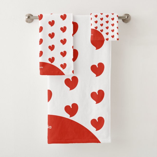 Corazones Cálidos - Texto Personalizado Rojo y Bla (In situ)