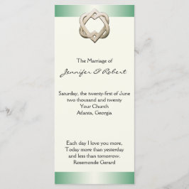 Corazones celtas en el programa de bodas de gradie