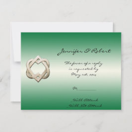 Corazones celtas en tarjeta de respuesta de gradie