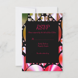 corazones coloreados tarjeta de respuesta rsvp fie