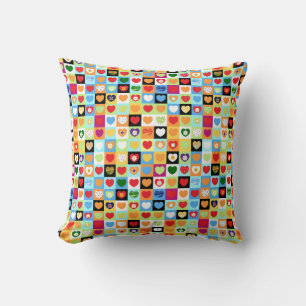 Corazones coloridos, almohada