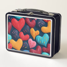 Corazones coloridos sobre un fondo oscuro