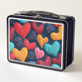 Corazones coloridos sobre un fondo oscuro