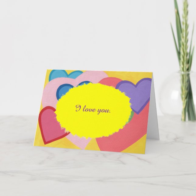 Corazones coloridos Te casarás conmigo tarjeta (Anverso)