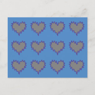 Corazones con bordes grises y rizos en tarjeta pos
