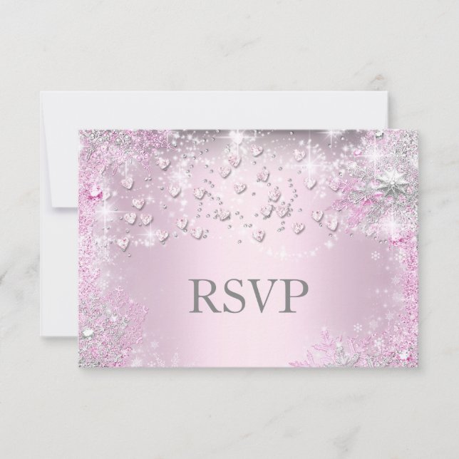Corazones con brillo rosa RSVP (Anverso)