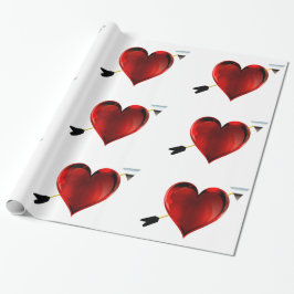 Corazones con papel de ajuste de flechas cromadas