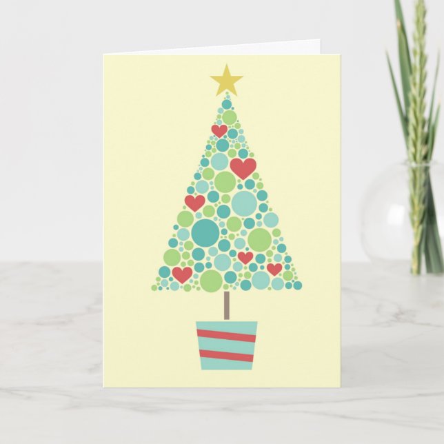Corazones cortos pastel árbol de Navidad moderno (Anverso)