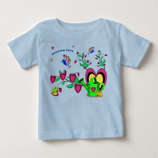 Corazones - Crecer la camiseta del bebé amor (Anverso)
