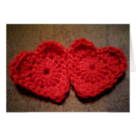 Corazones crochet yarn hechos a mano en madera