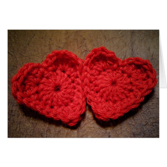 Corazones crochet yarn hechos a mano en madera (Anverso (Horizontal))