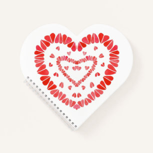 CORAZONES CUADERNO EN ESPIRAL CON FORMA DE CORAZÓN