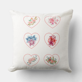 Corazones de almohada con flores