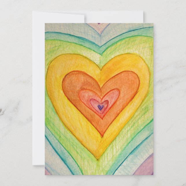 Corazones de amistad arcoiris invitaciones o invit (Anverso)