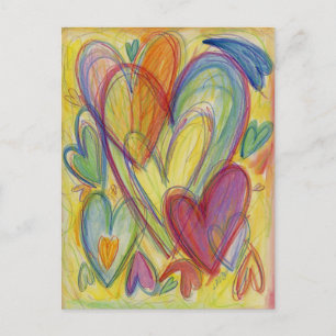 Corazones de amor arcoiris Nota de arte Personaliz