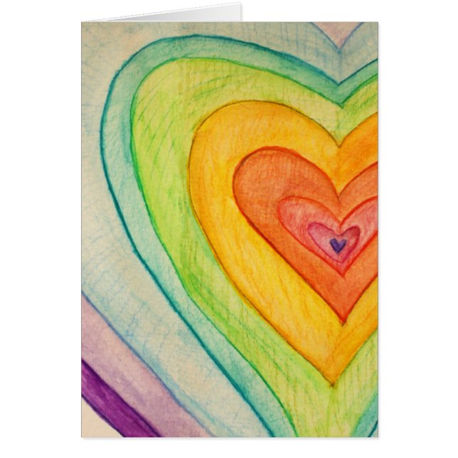 Corazones de amor arcoiris Tarjetas de felicitació (Frente)