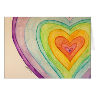 Corazones de amor arcoiris Tarjetas de felicitació