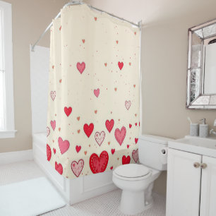 Corazones de Amor - Cortinas de Ducha