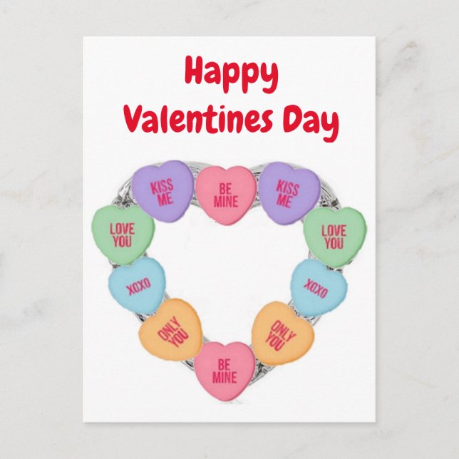 Corazones de amor de caramelos postales (Anverso)