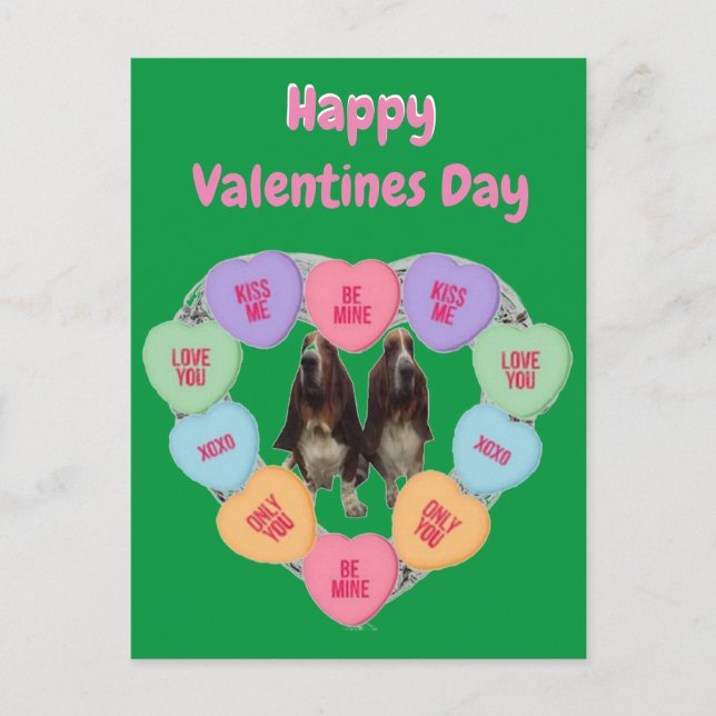 Corazones de amor de caramelos postales con activo (Anverso)