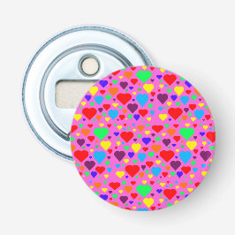 corazones de amor en el abridor rosado de botellas