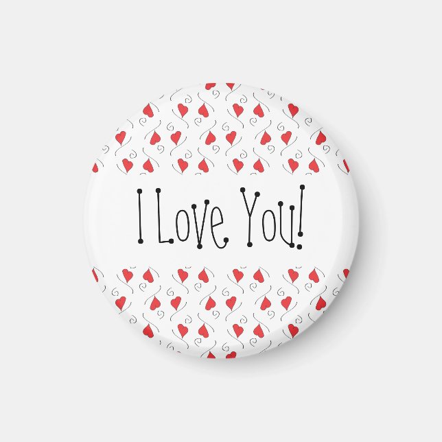 Corazones de amor rojos y nalgas que te amo imán (Frente)
