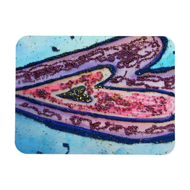 Corazones de amor rosados arte imán frigorífico In (Horizontal)