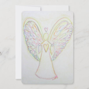 Corazones de Arcoíris Arte de Ángel Invitación Per