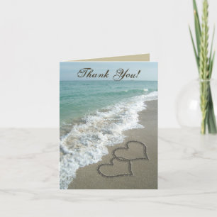 Corazones de Arena en la Playa, Tarjetas de Agrade