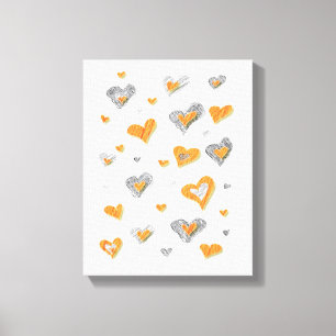 Corazones de Arte a Lápiz Envuelven Impresión en L
