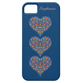 Corazones de arte popular, Funda Deep Blue iPhone 