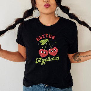 Corazones de cerezo amigos mejor juntos camiseta